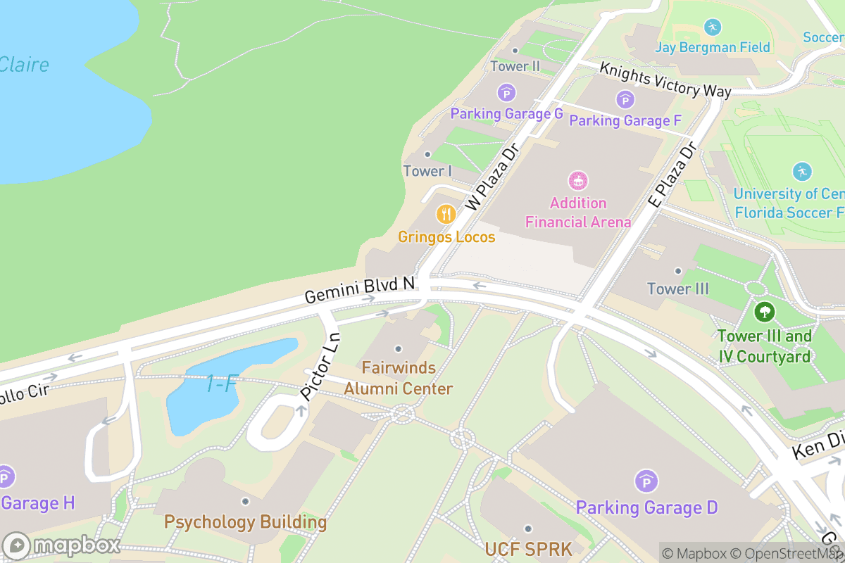 Map of Addition Financial Arena