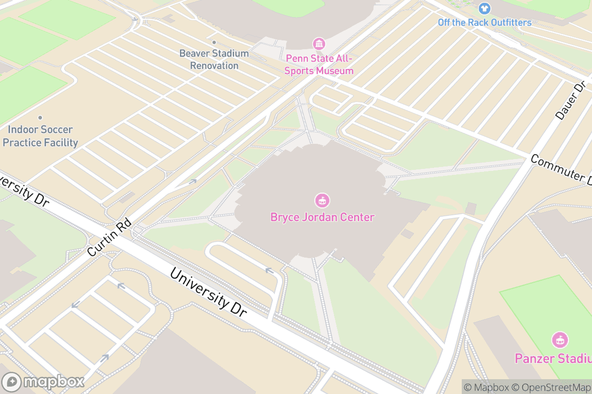 Map of Bryce Jordan Center