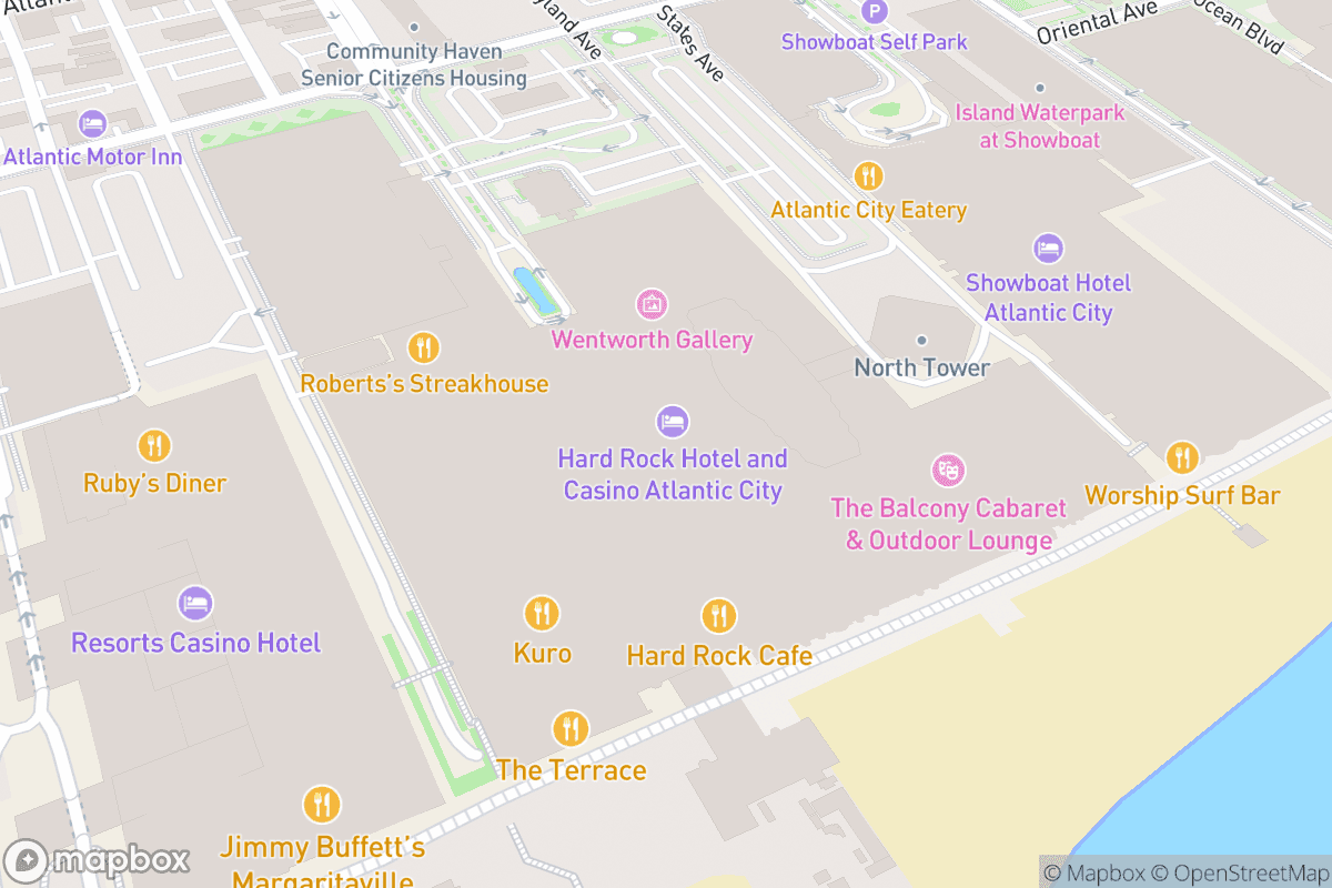Map of Sound Waves at Hard Rock Hotel & Casino Atlantic City