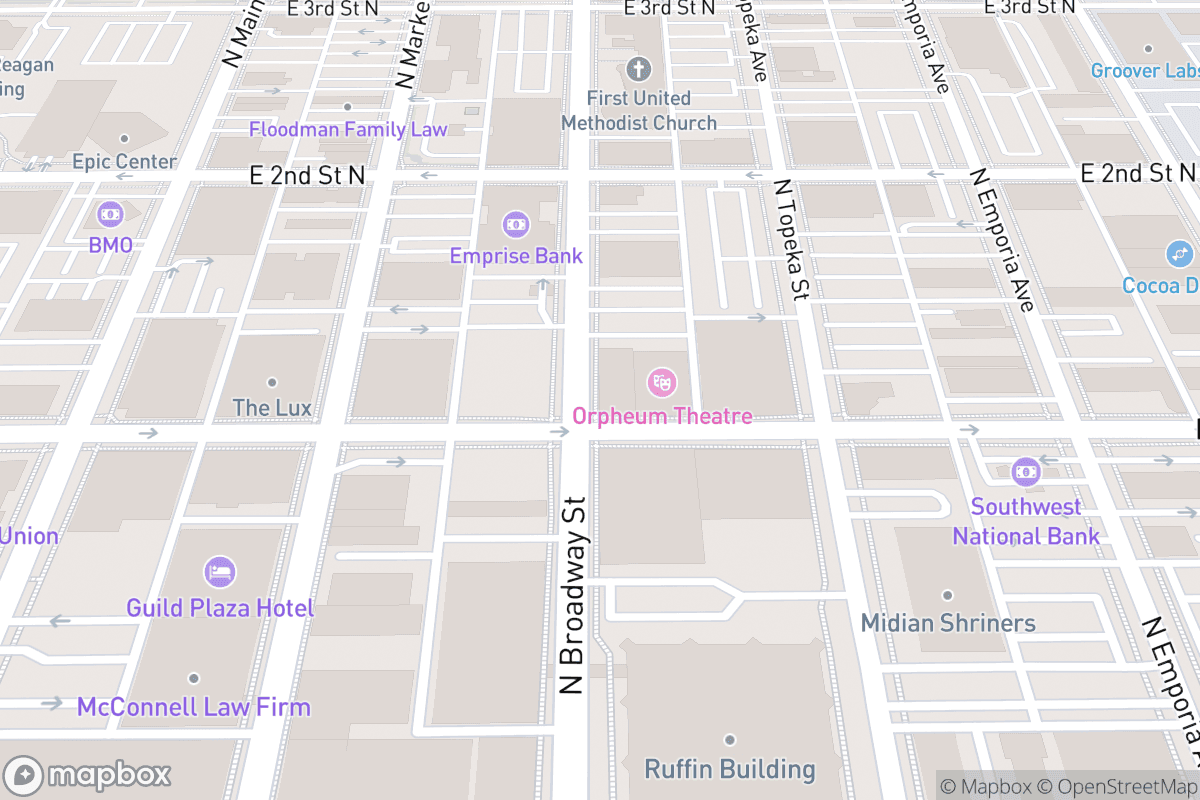 Map of Orpheum Theatre (Wichita)
