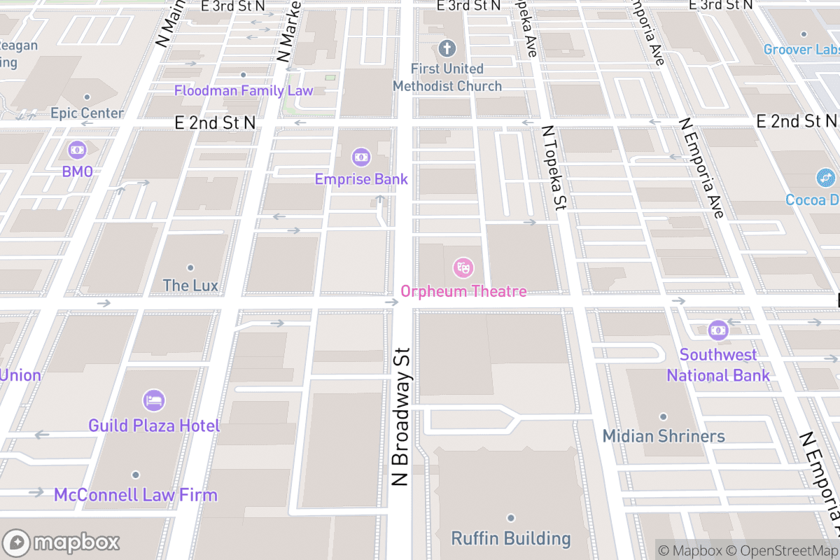 Map of Wichita Orpheum Theatre