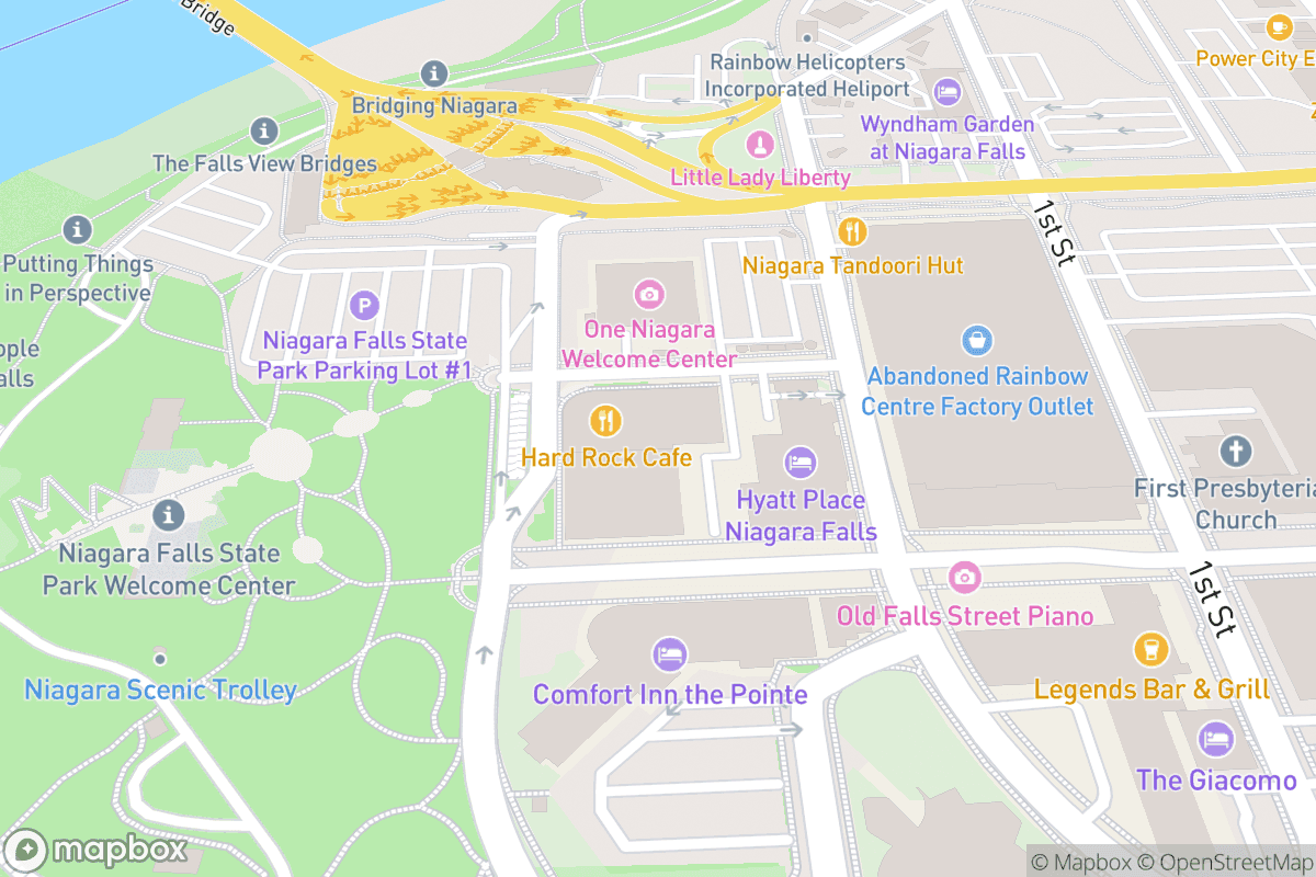 Map of Hard Rock Cafe Niagara Falls