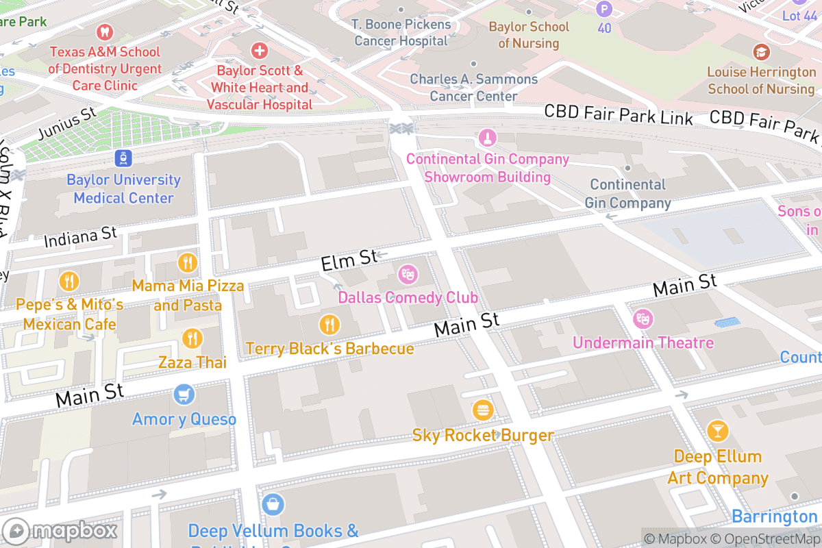 Map of Dallas Comedy Club
