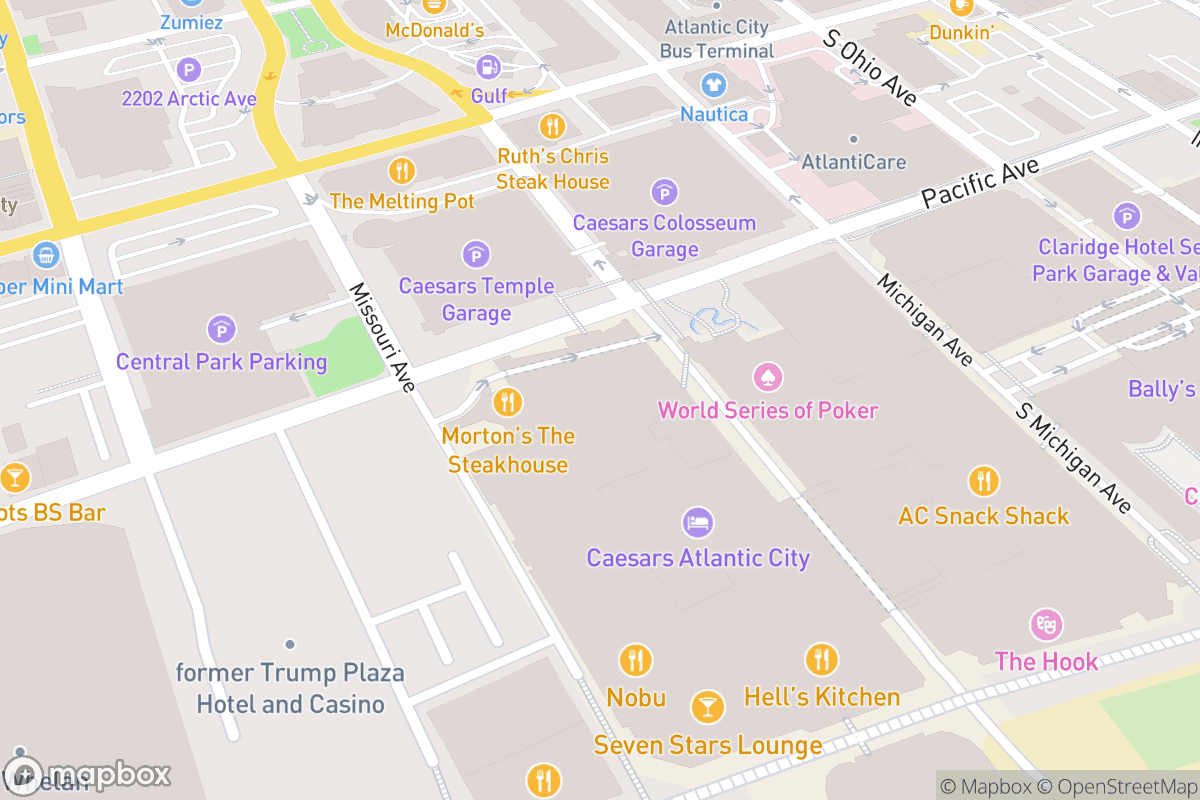 Map of The Hook at Caesars Atlantic City