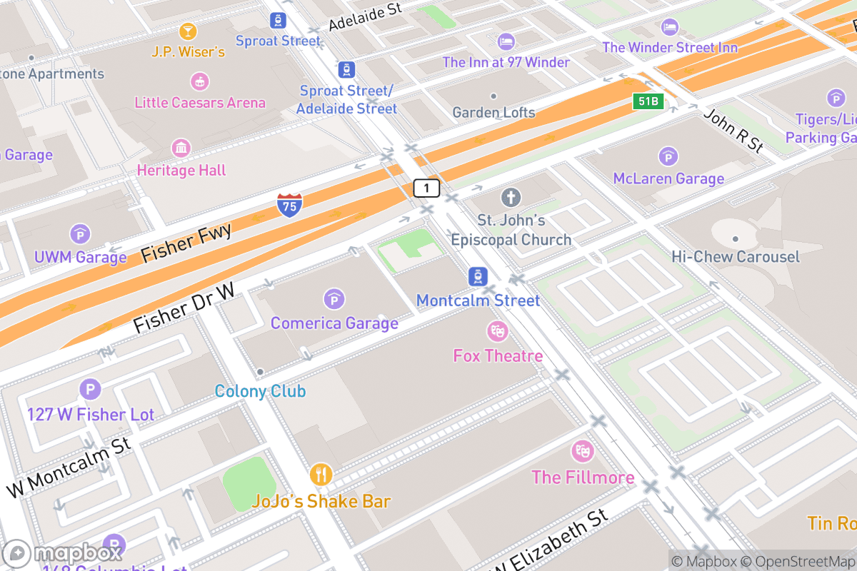 Map of Mic Drop Comedy Detroit