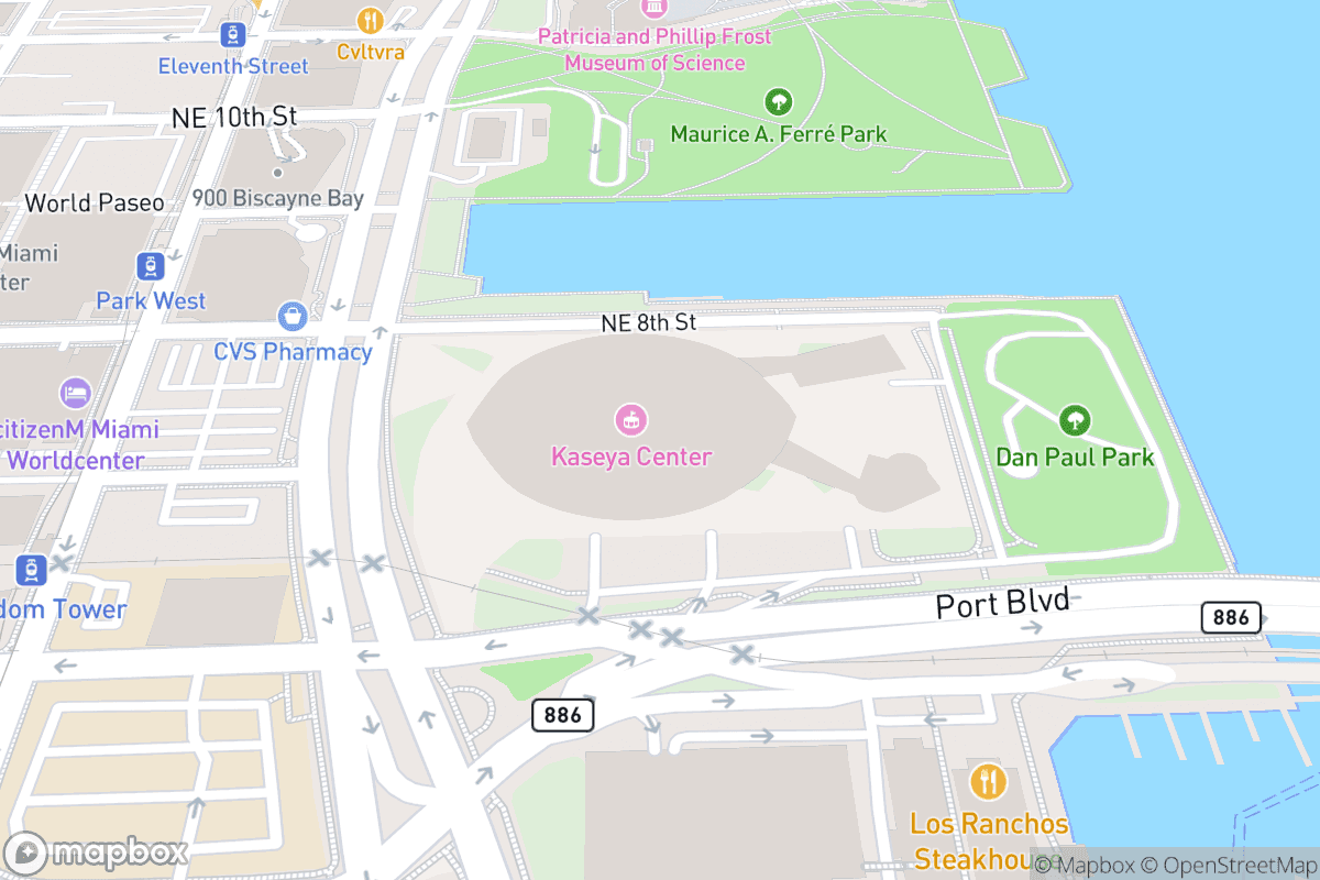 Map of Kaseya Center