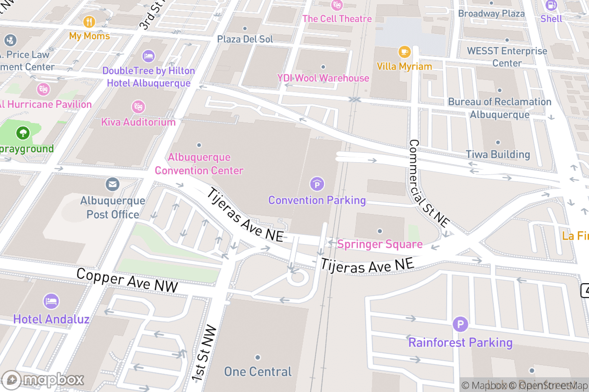 Map of Kiva Auditorium at the Albuquerque Convention Center