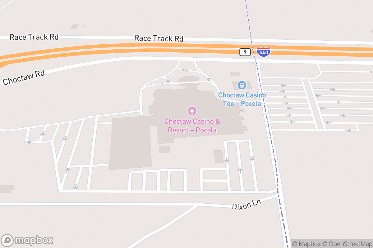 Map of Choctaw Pocola CenterStage