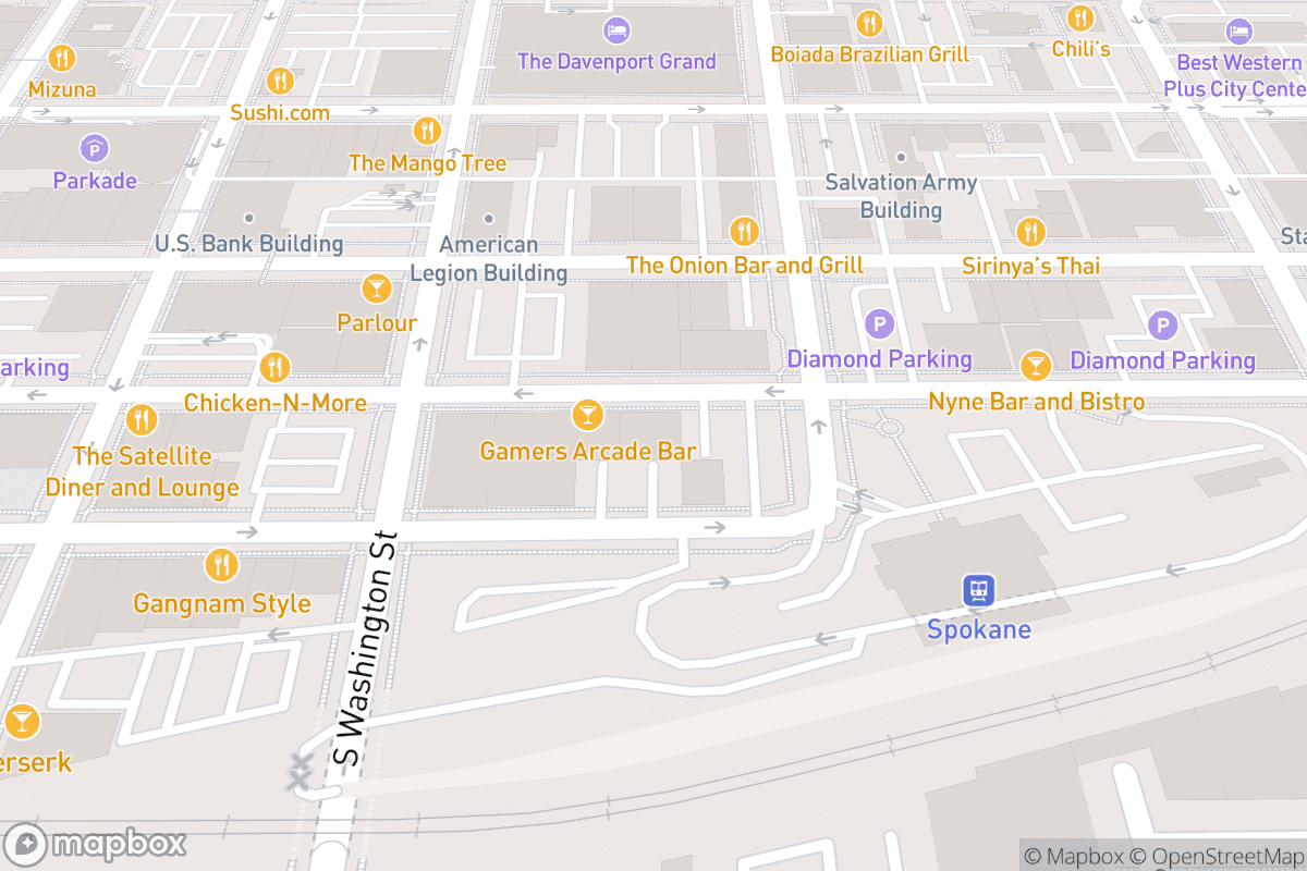 Map of Spokane Comedy Club