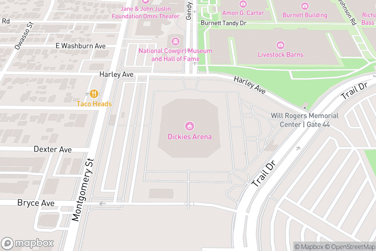 Map of Dickies Arena