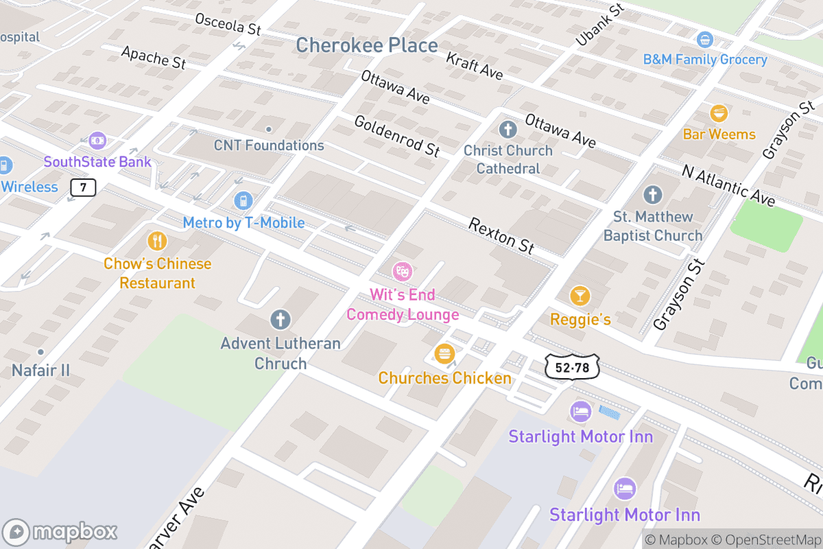 Map of Wit's End Comedy Club and Lounge