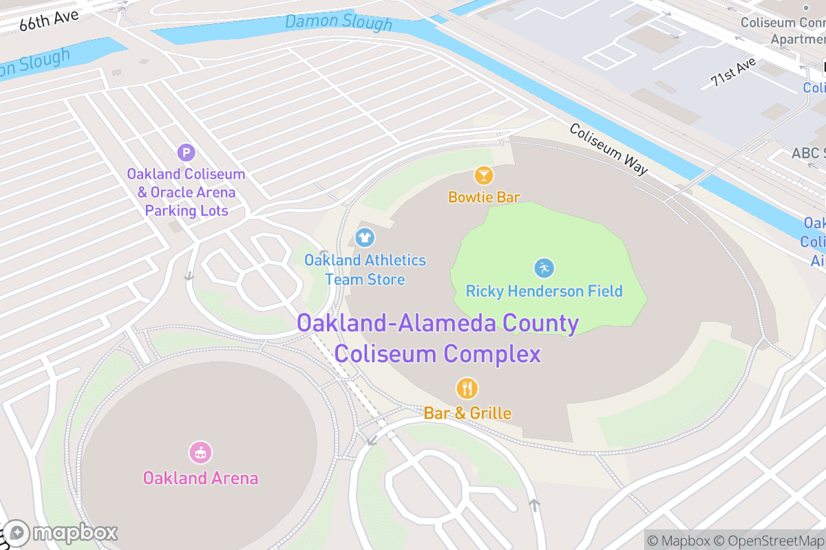 Map of Oakland Arena