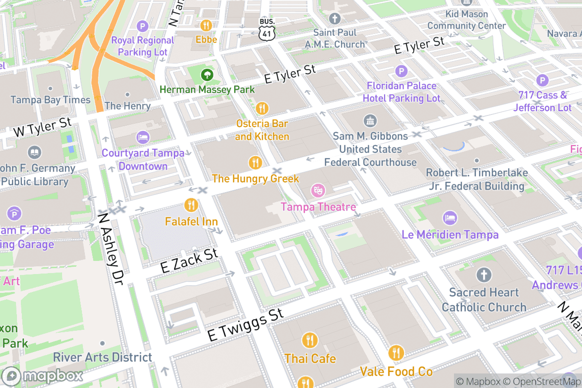 Map of Tampa Theatre