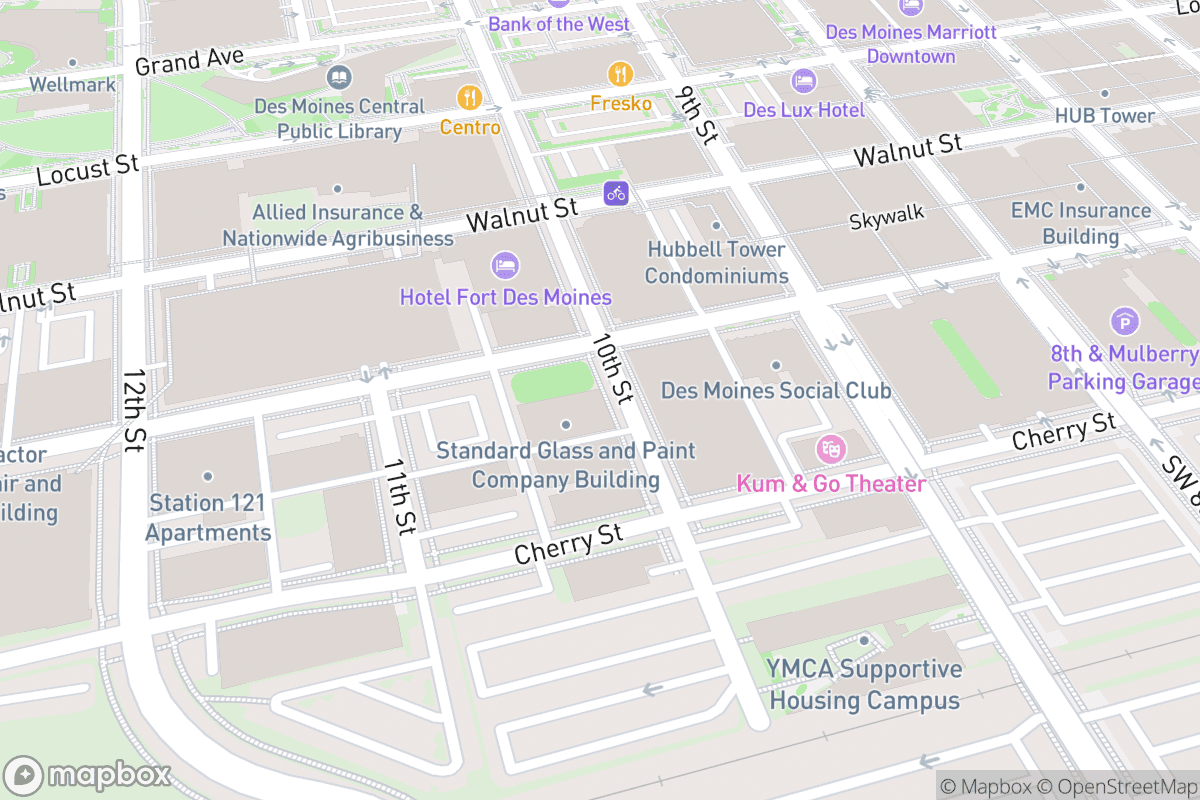 Map of Des Moines Civic Center