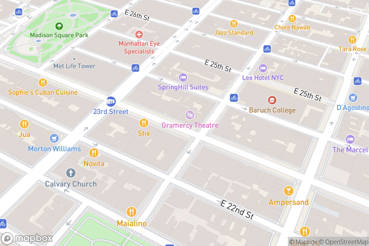 Map of Gramercy Theatre