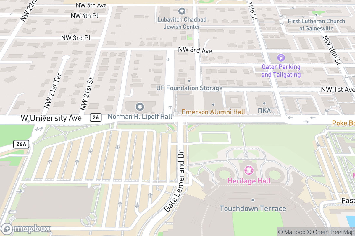 Map of Exactech Arena at the Stephen C. O'Connell Center