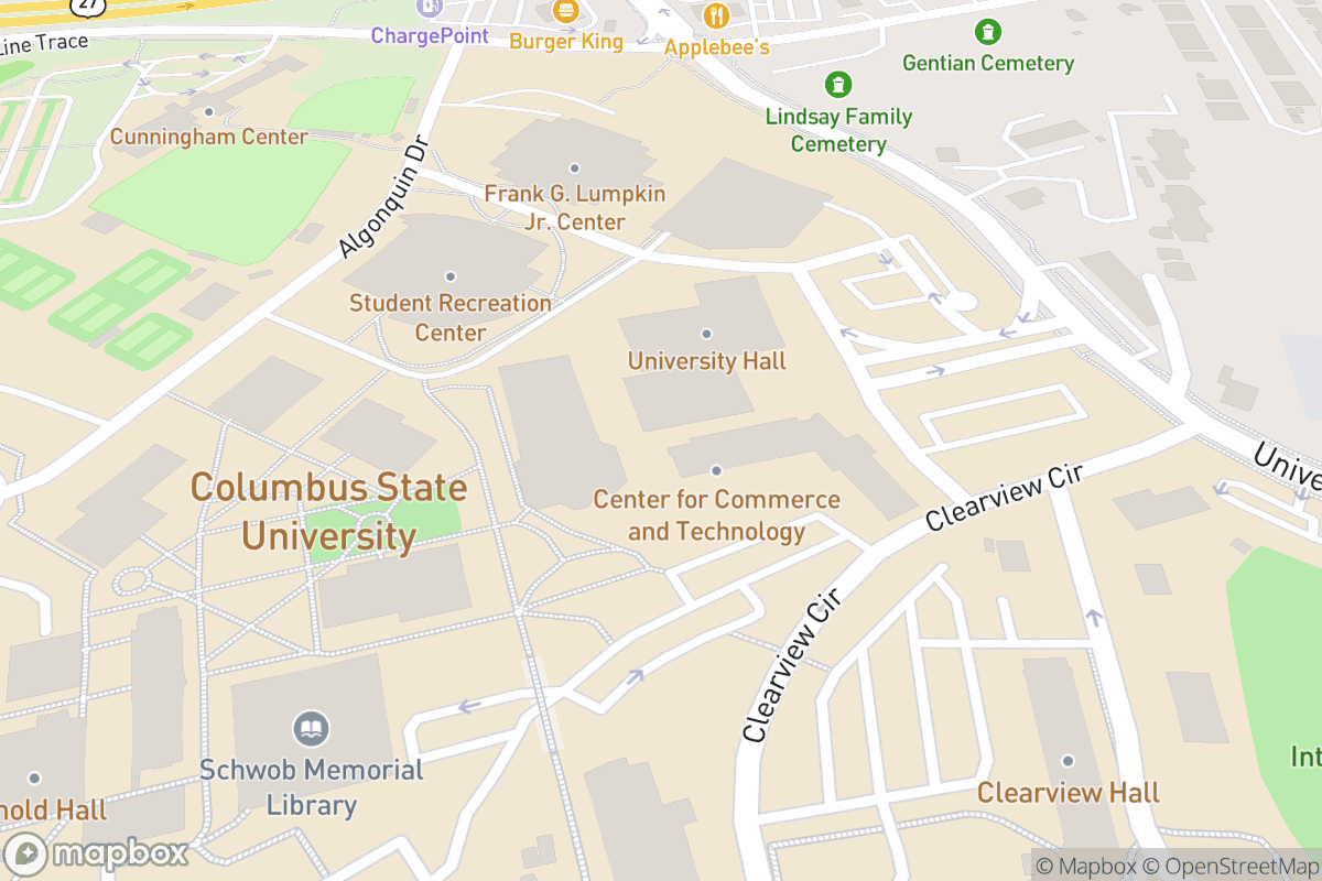Map of Columbus State University – University Hall