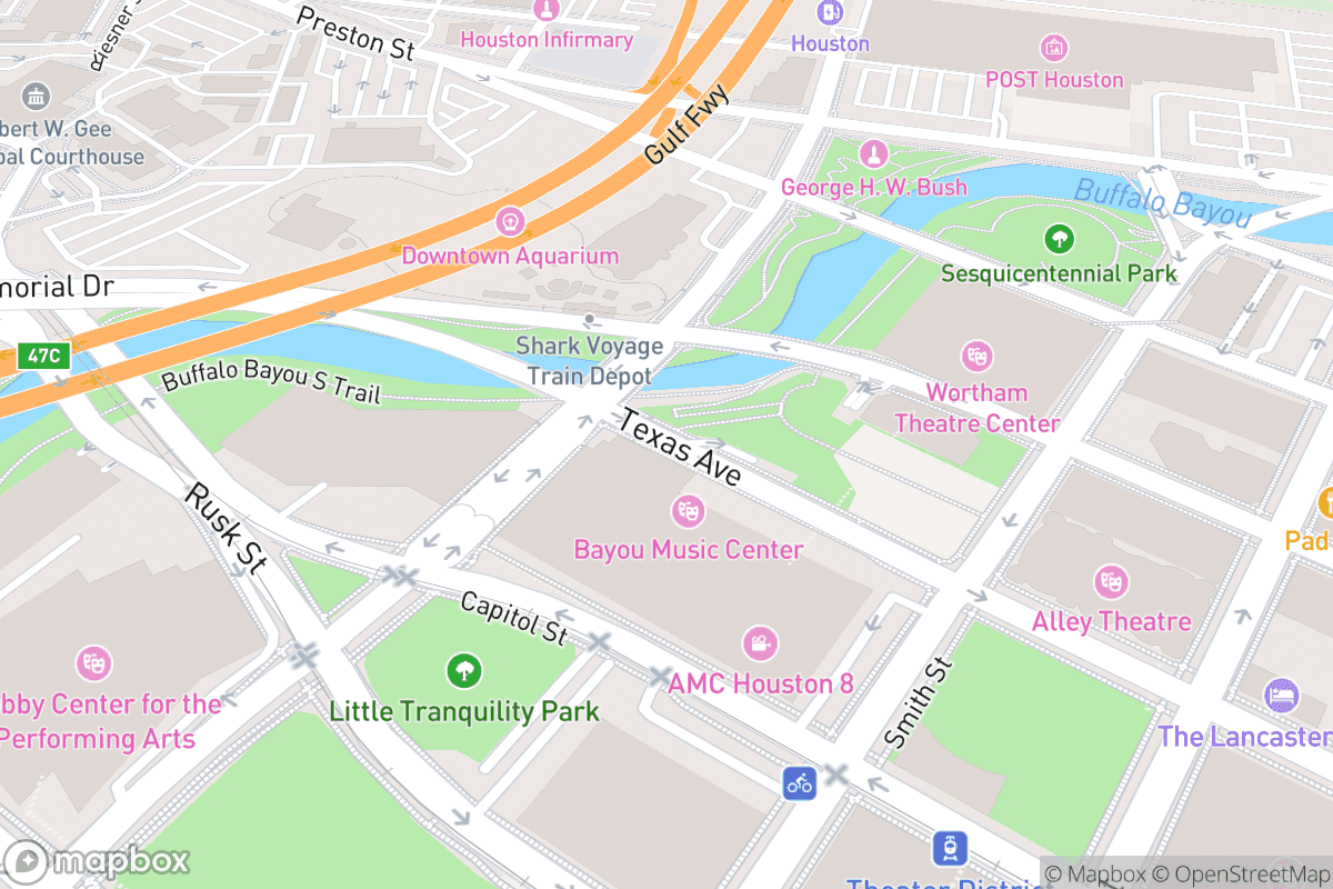 Map of Bayou Music Center