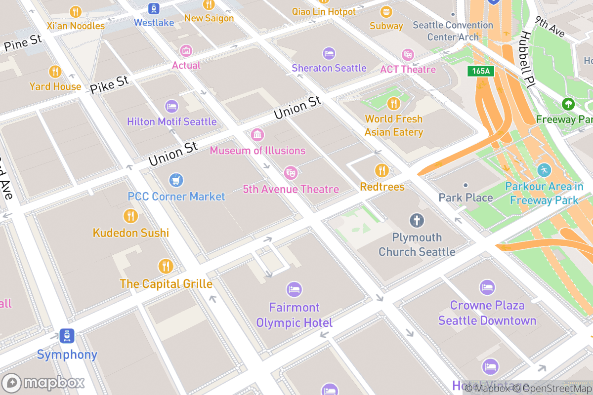 Map of The 5th Avenue Theatre