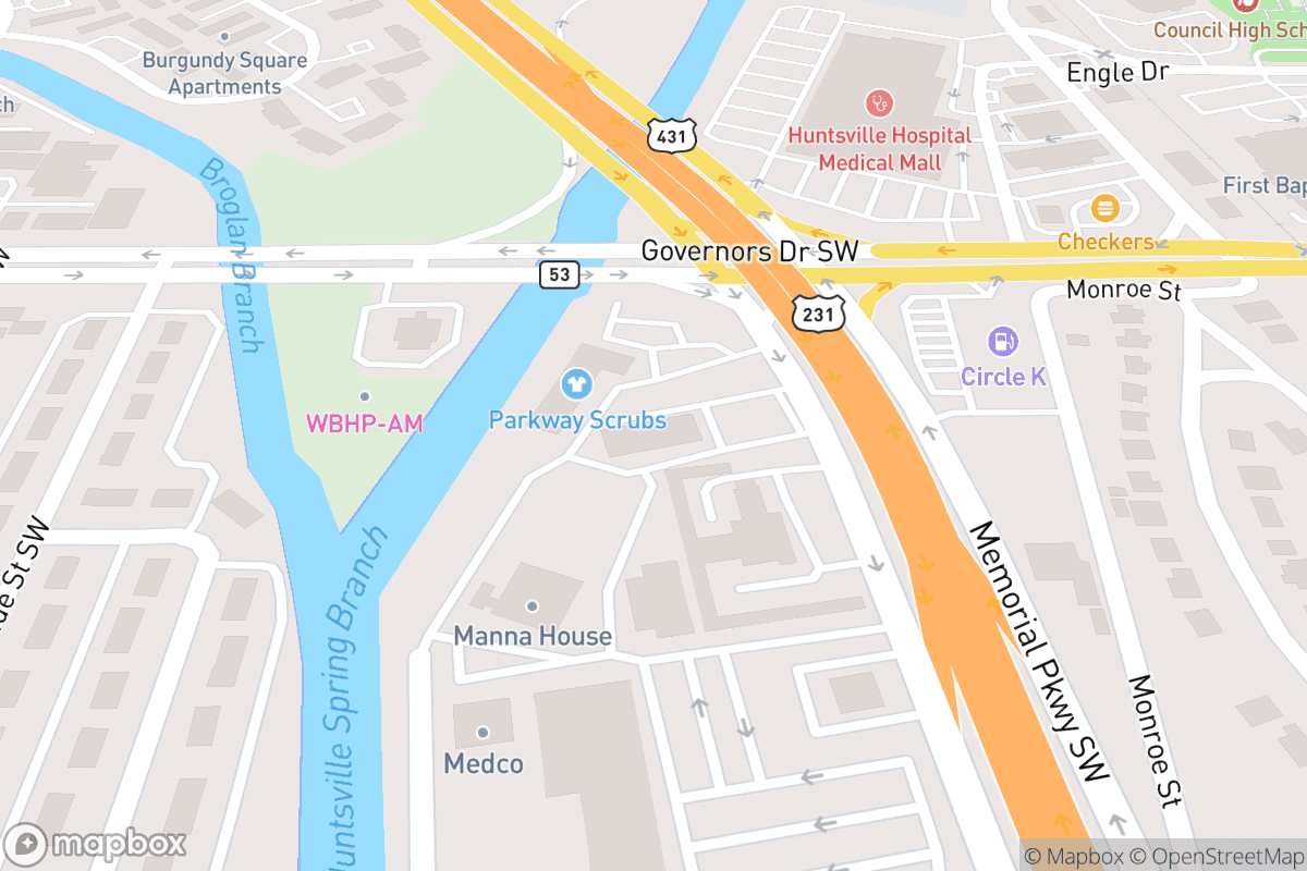 Map of Huntsville Levity Live