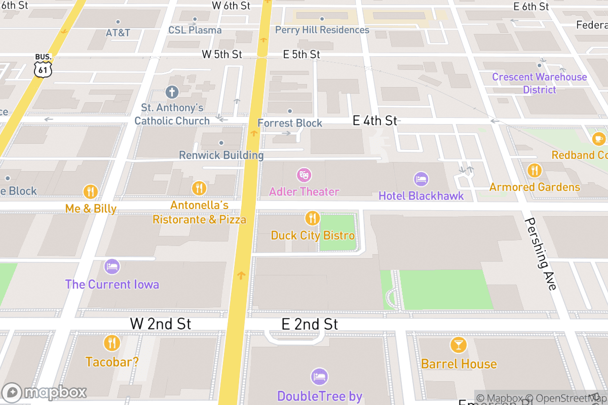 Map of Adler Theatre