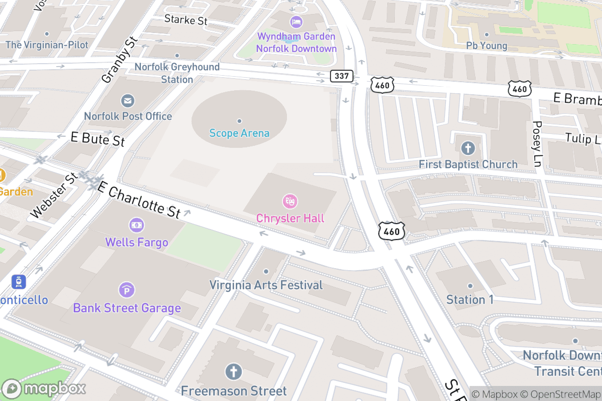 Map of Chrysler Hall