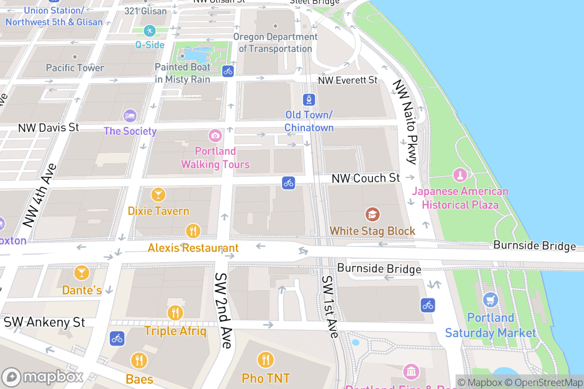 Map of 118 NW Couch St