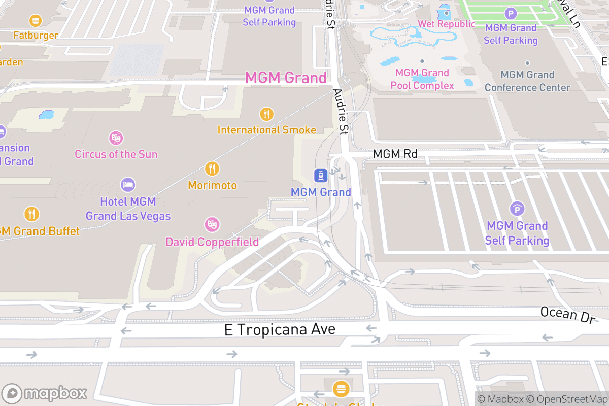 Map of Underground Theater at MGM Grand