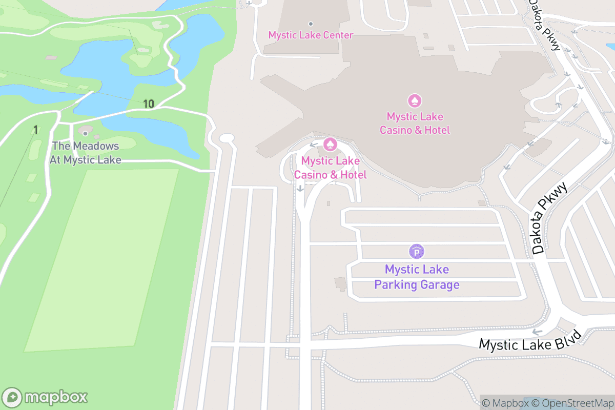 Map of Mystic Lake Casino Hotel