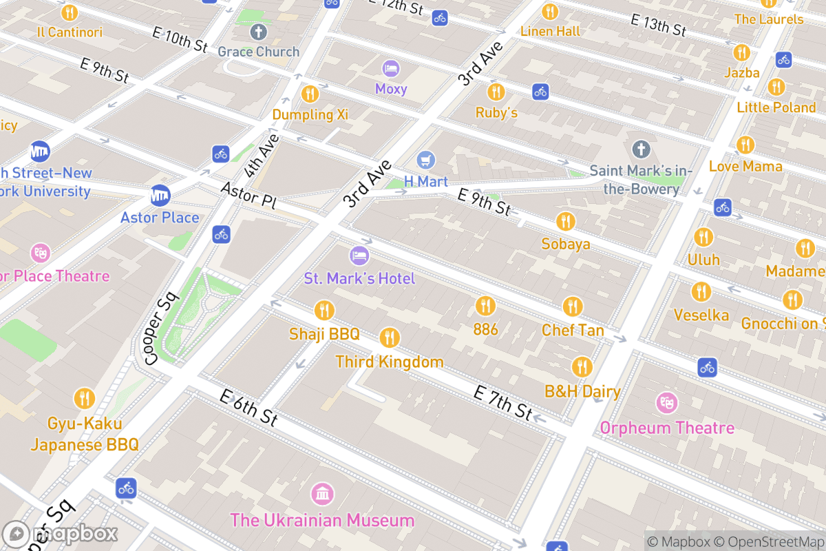 Map of St. Mark's Comedy Club