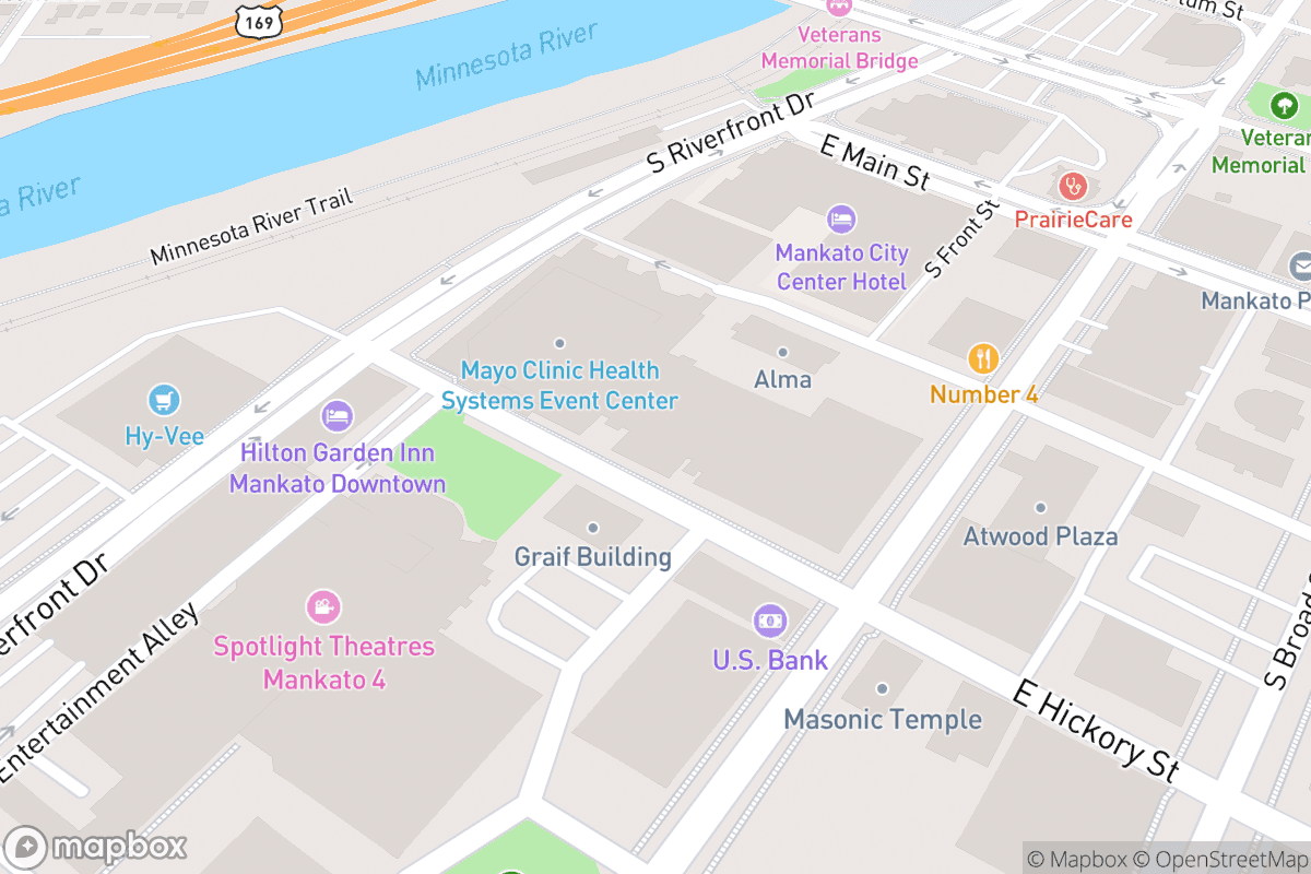 Map of Mayo Clinic Health System Event Center