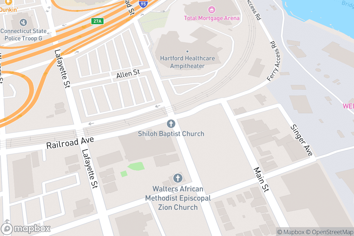 Map of Hartford HealthCare Amphitheater