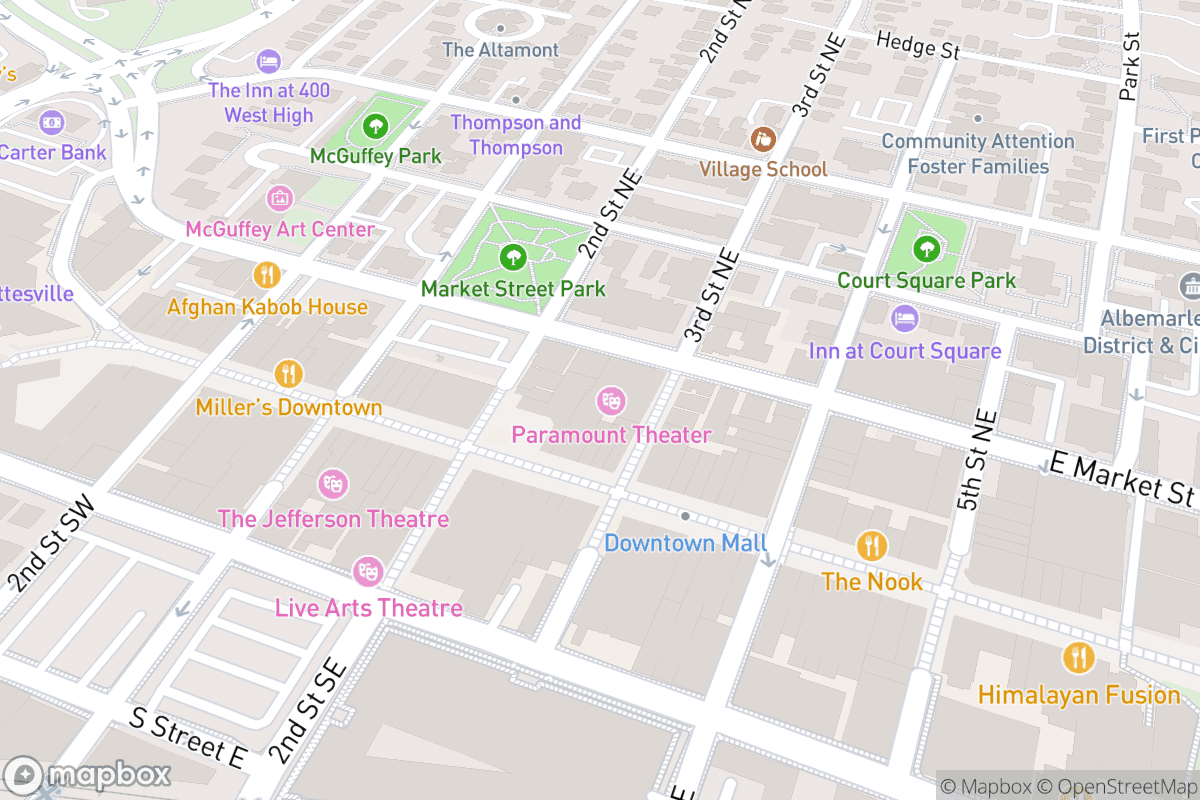 Map of Paramount Theatre-Charlottesville