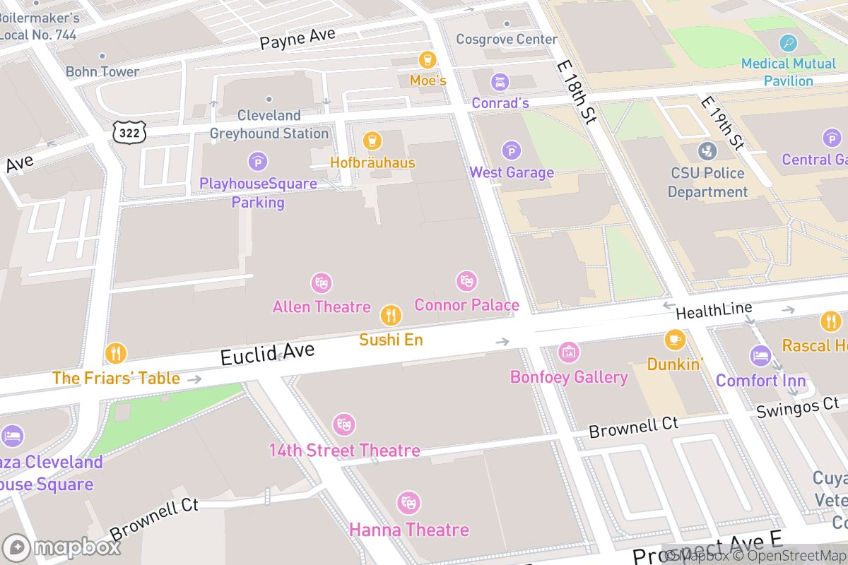 Map of Ohio Theatre at PlayhouseSquare