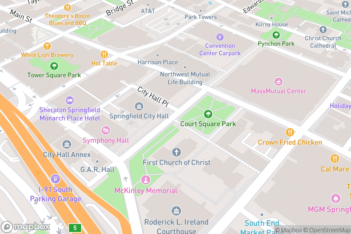 Map of Springfield Symphony Hall