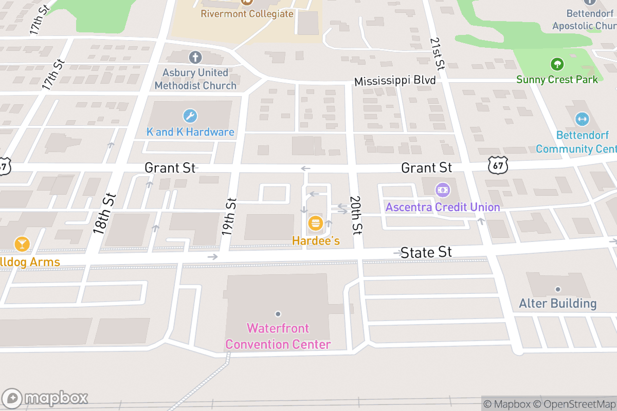 Map of Quad-Cities Waterfront Convention Center 