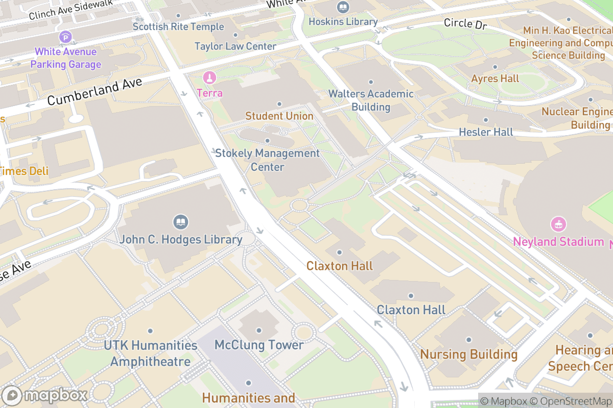 Map of Clarence Brown LAB Theatre, Univ of Tennessee