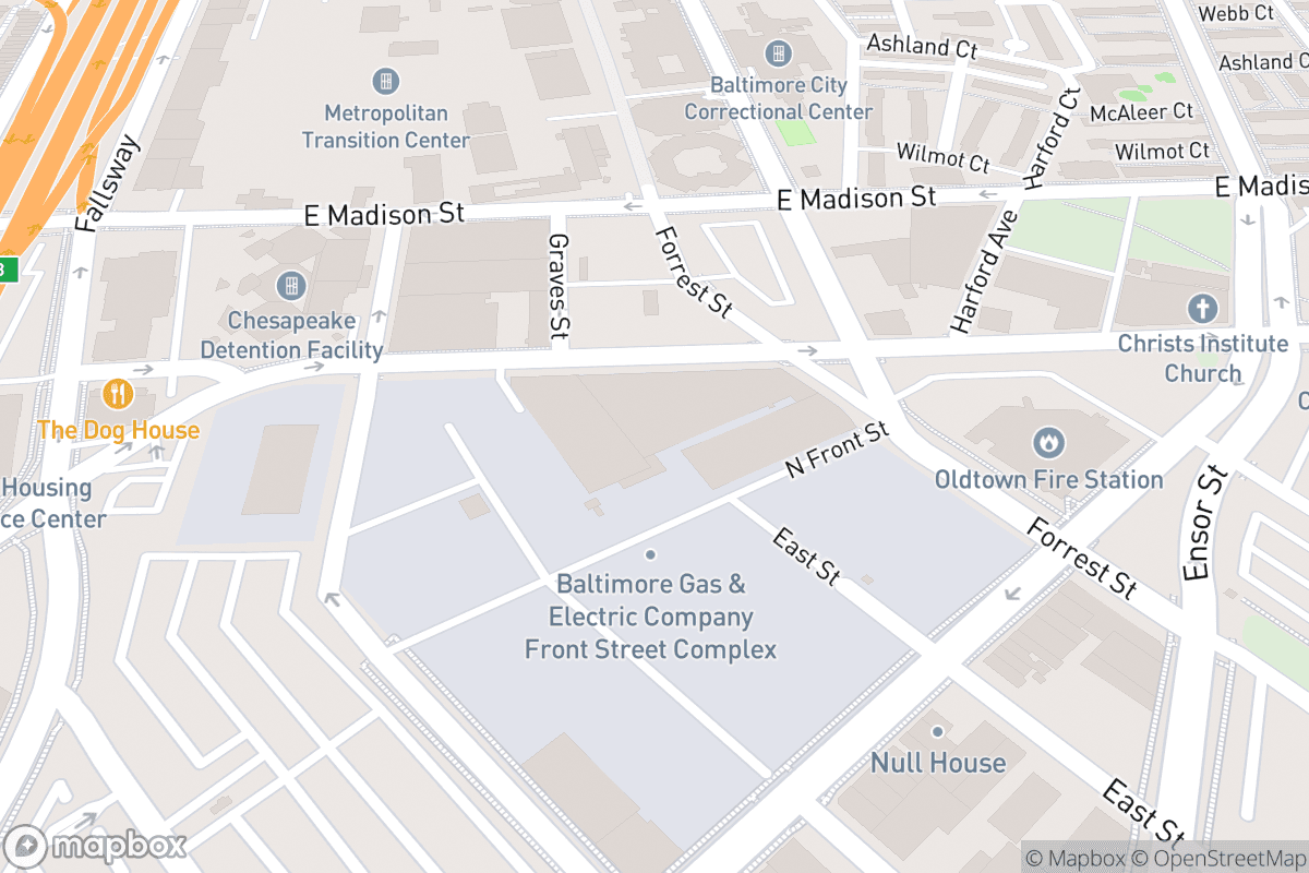 Map of Baltimore Comedy Factory