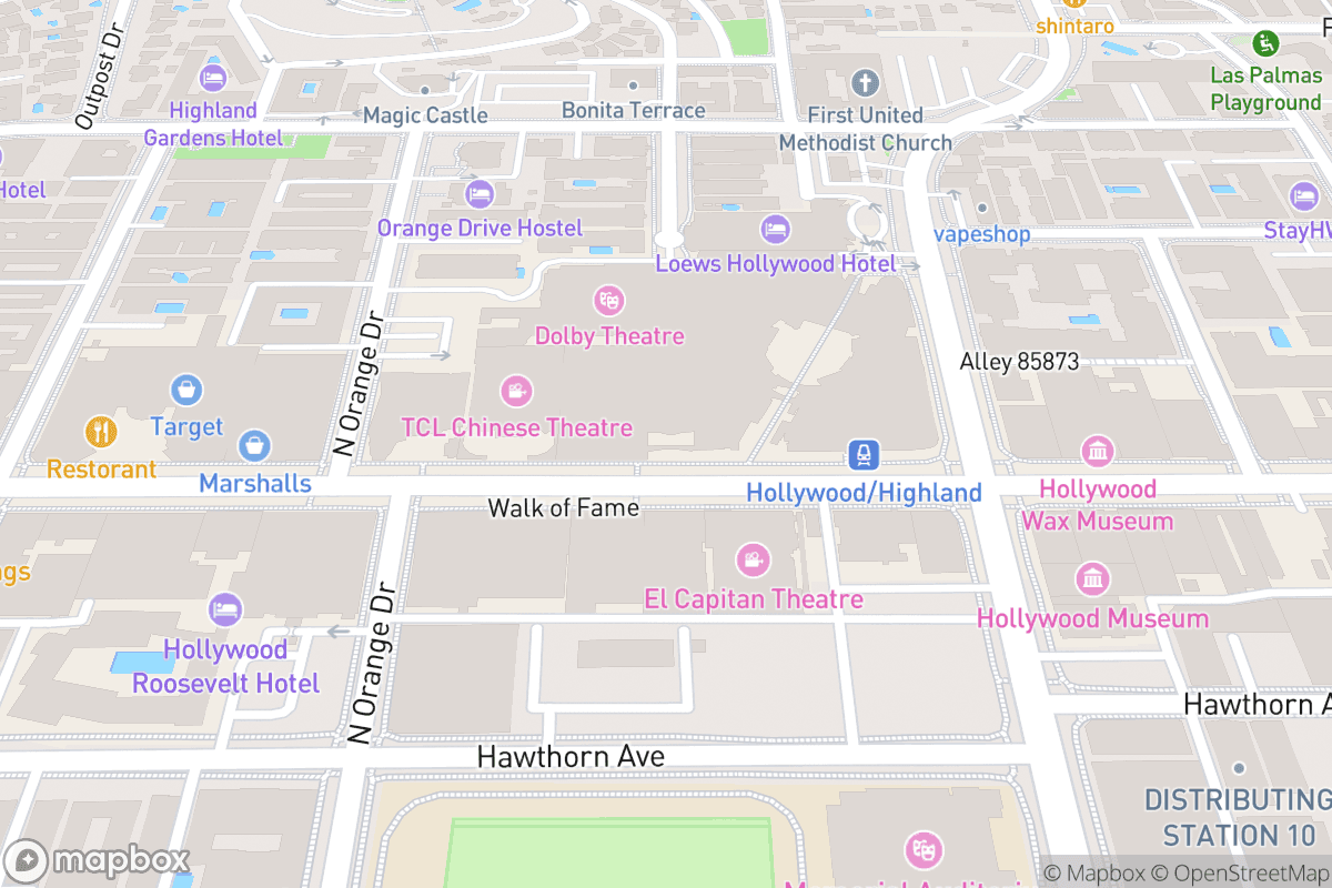 Map of Dolby Theatre