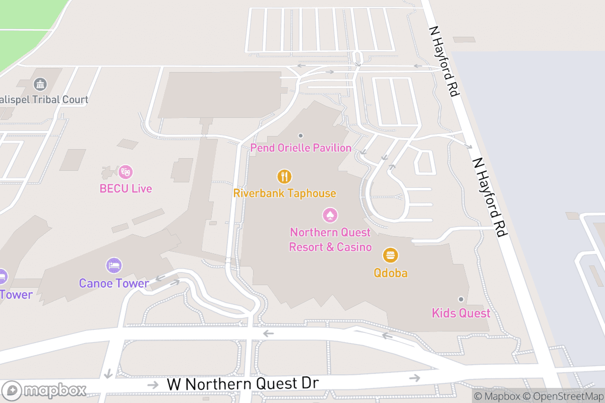 Map of Northern Quest Resort and Casino
