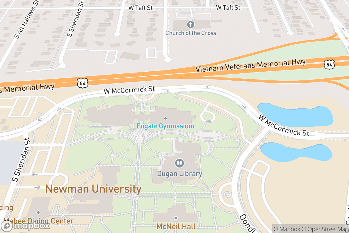 Map of Newman University Performance Hall