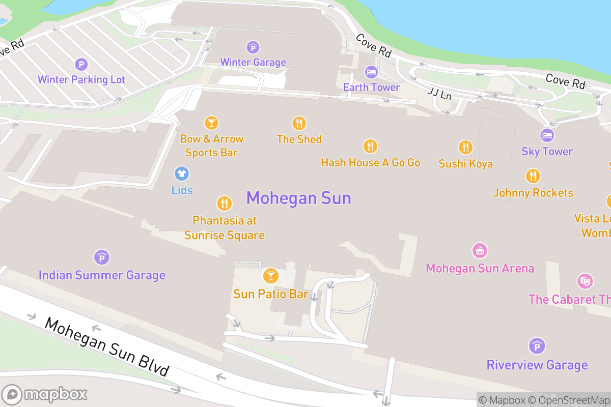 Map of Mohegan Sun Arena