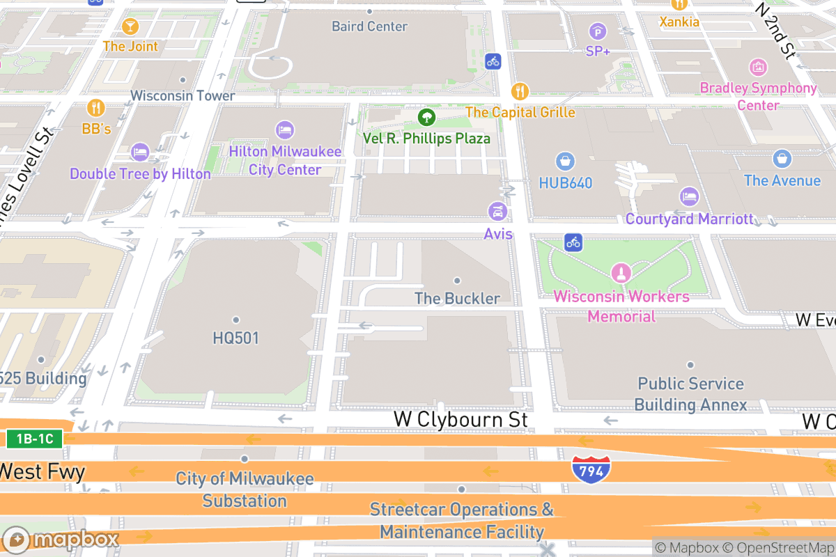 Map of Riverside Theatre - WI