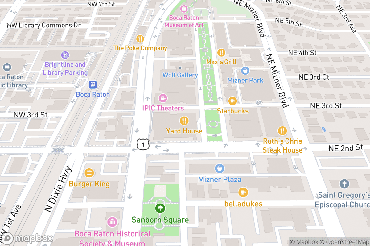 Map of The Studio at Mizner Park