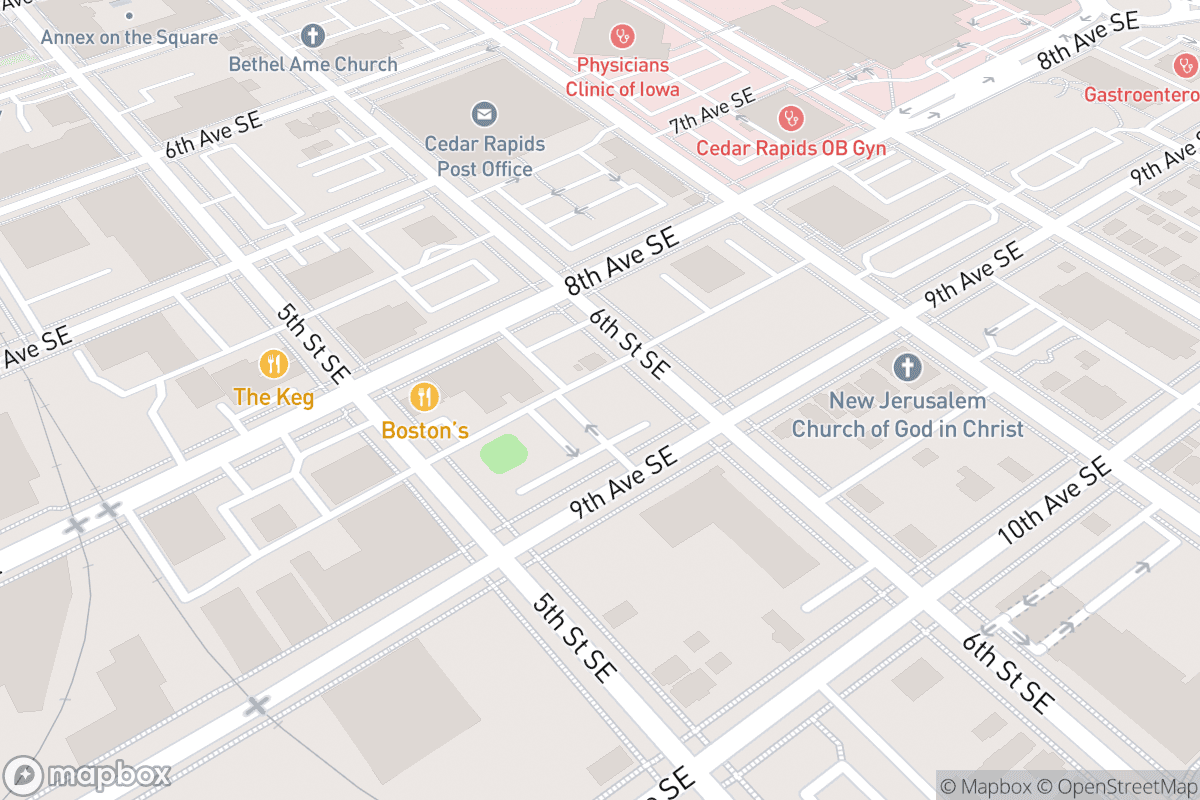 Map of Paramount Theatre-Iowa