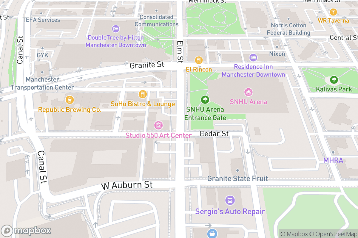 Map of SNHU Arena