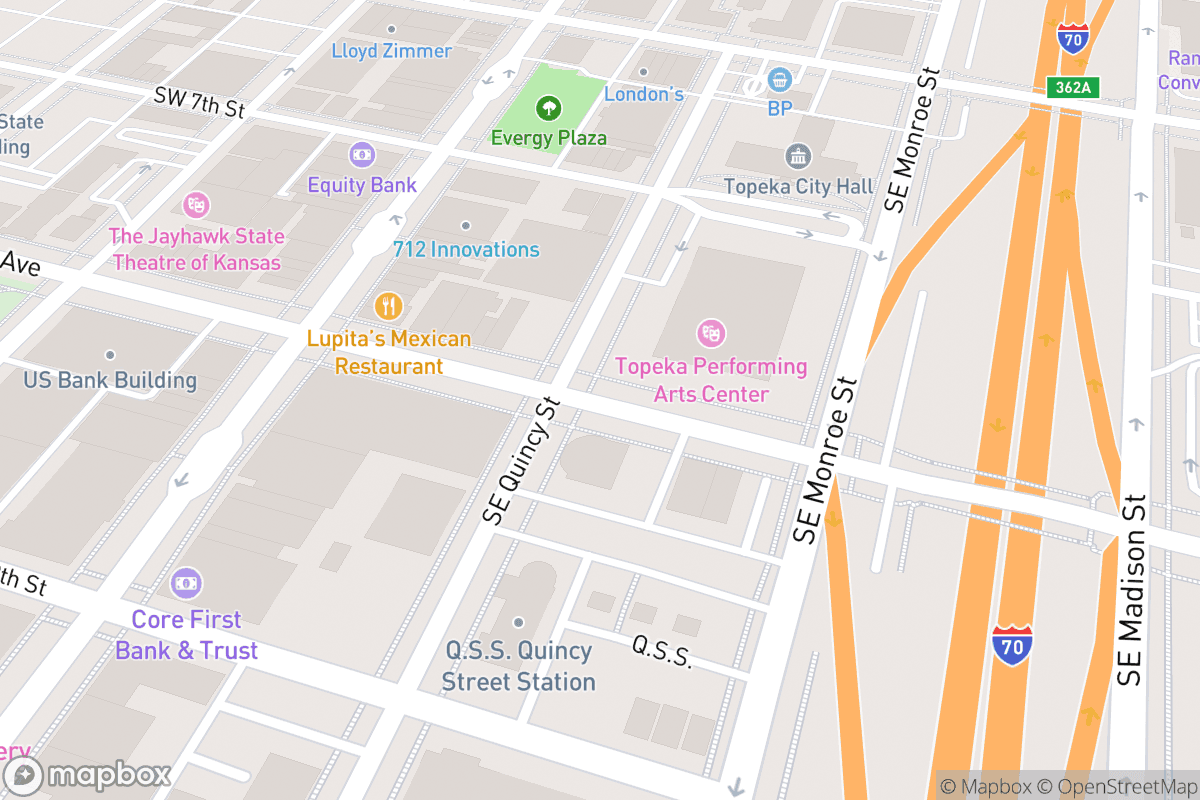 Map of Topeka Performing Arts Center