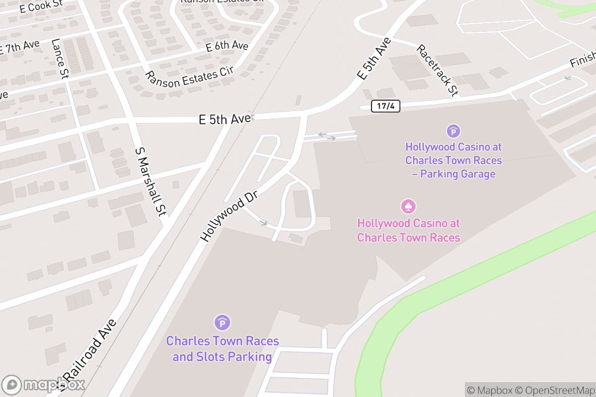 Map of Hollywood Casino at Charles Town Races