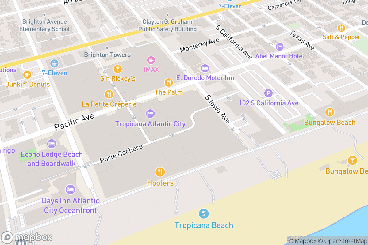 Map of Tropicana Showroom at Tropicana Atlantic City