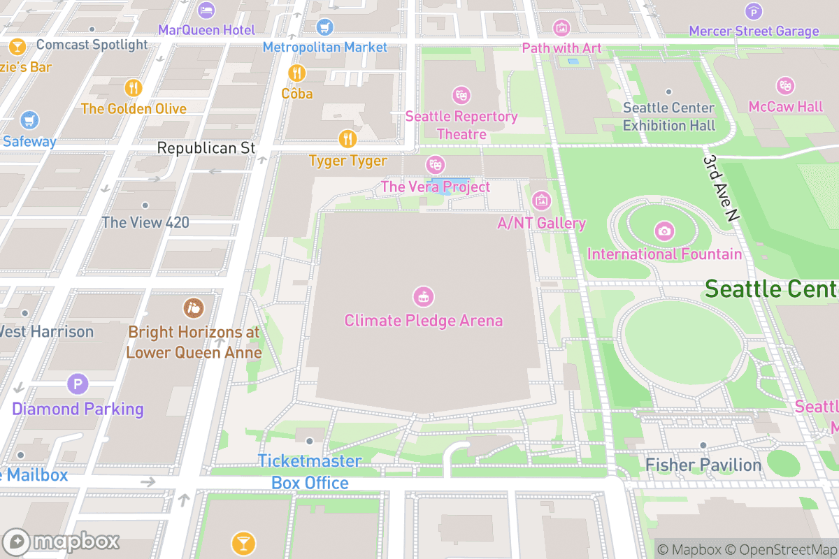 Map of Climate Pledge Arena